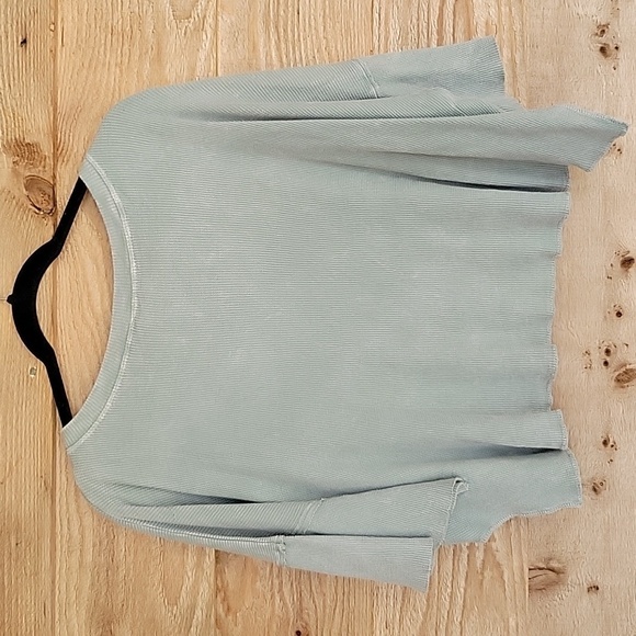 Altar'd State XSmall Green Oversized Waffle Tee - Picture 6 of 6